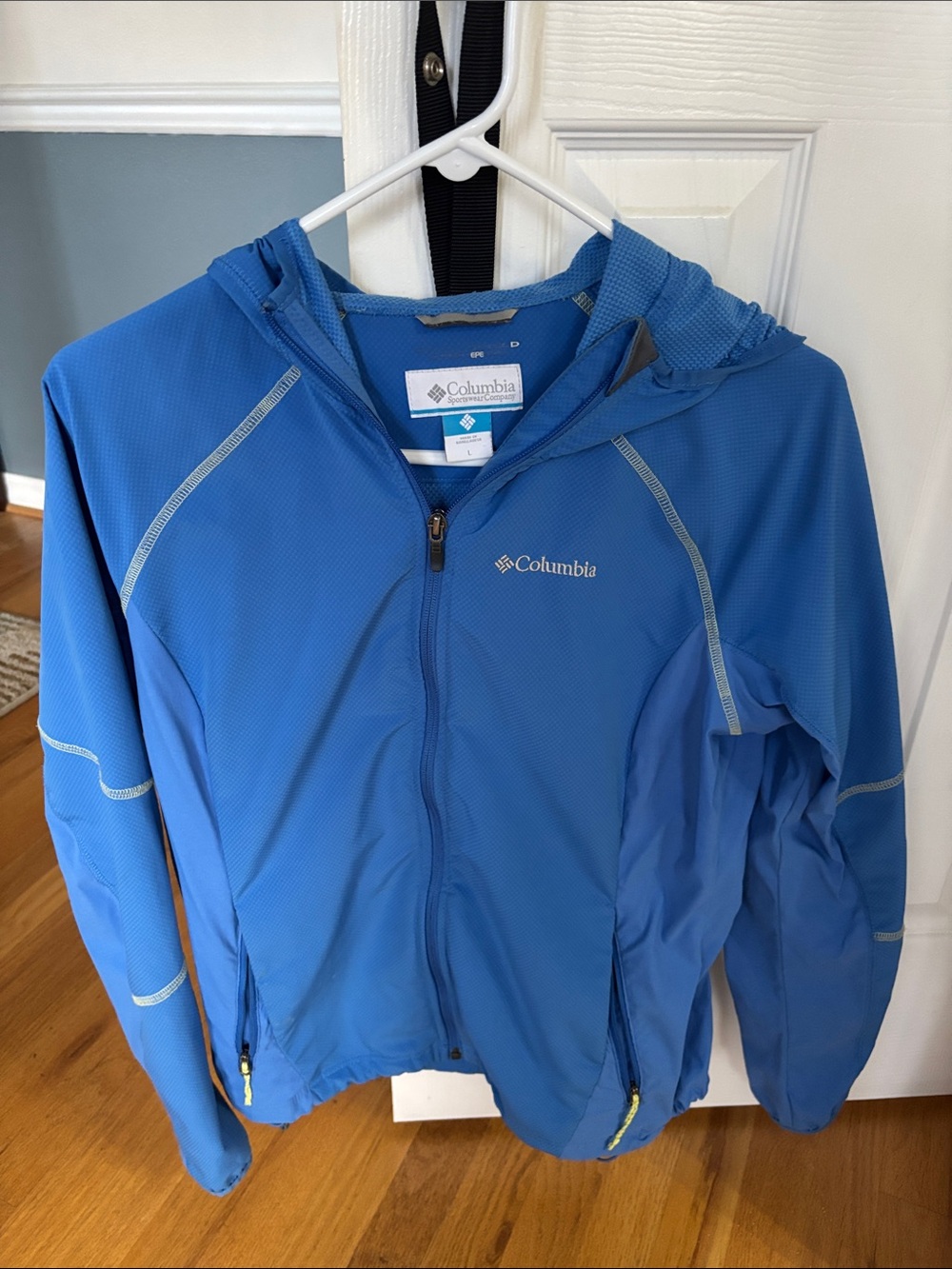 Columbia  Blue Hooded Rain Jacket
